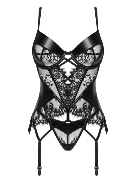 Leonela, sensuale set corsetto reggicalze e perizoma. BeautyNight in vendita su Tangamania Online