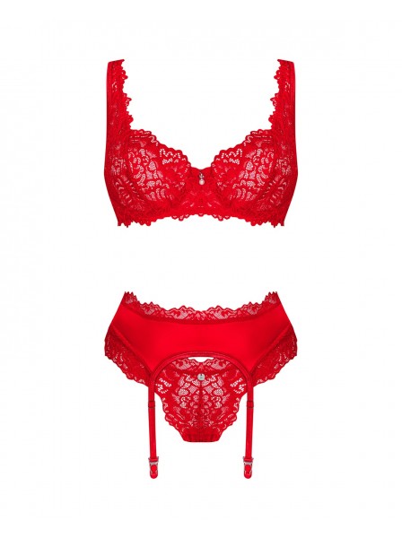 Sensuale set rosso con reggicalze Amor Cherris Obsessive Lingerie in vendita su Tangamania Online