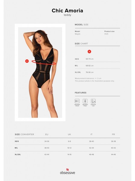 Body Chic Armoria in tessuto coprente e rete Obsessive Lingerie in vendita su Tangamania Online