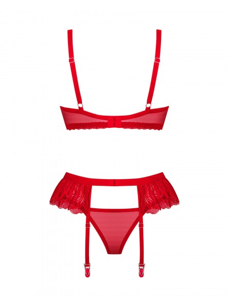 Sensuale set rosso con reggicalze Chilisa Obsessive Lingerie in vendita su Tangamania Online