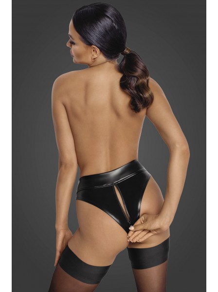 Sexy mutandine in tessuto powerwetlook con doppia zip Noir Handmade in vendita su Tangamania Online