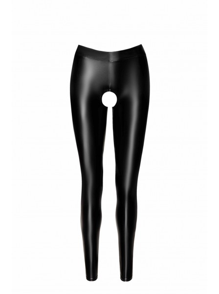 Taboo, leggings effetto bagnato con aperture audaci Noir Handmade in vendita su Tangamania Online