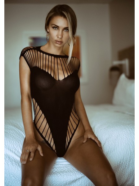 Body a perizoma con sexy aperture a stringhe in due colori Leg Avenue in vendita su Tangamania Online