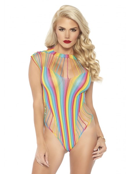 Body a perizoma con sexy aperture a stringhe in due colori Leg Avenue in vendita su Tangamania Online