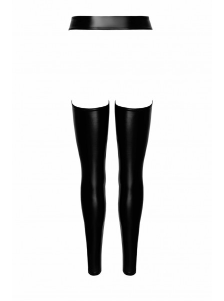 Rebel, pantaloni neri effetto bagnato aperti Noir Handmade in vendita su Tangamania Online