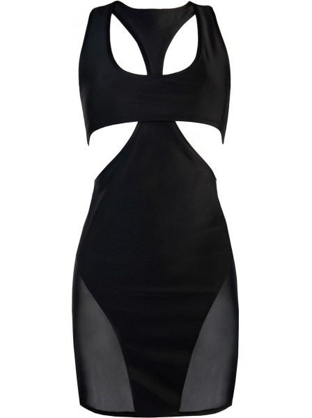 Mini abito nero con tulle e aperture sexy Axami Lingerie in vendita su Tangamania Online