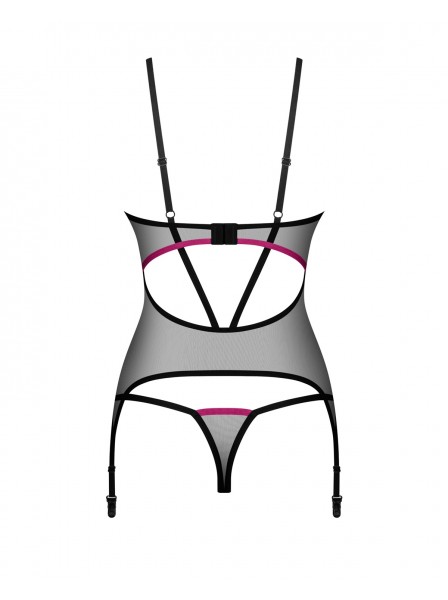 Corsetto trasparente con ferretto e perizoma Novenes Obsessive Lingerie in vendita su Tangamania Online
