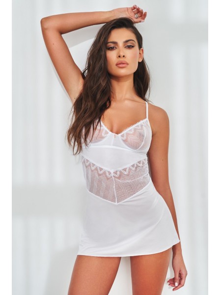 Chemise bianca con perizoma Alissium Obsessive Lingerie in vendita su Tangamania Online