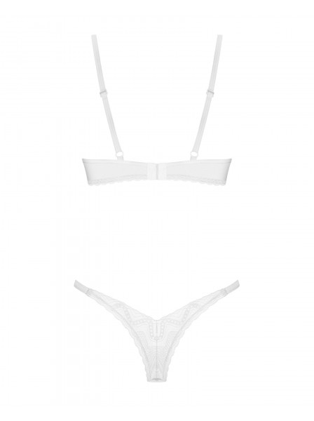 Set intimo bianco con perizoma e reggiseno Alissium Obsessive Lingerie in vendita su Tangamania Online
