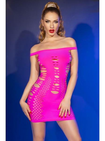 Mini abito rosa acceso in tessuto stretch Chilirose in vendita su Tangamania Online