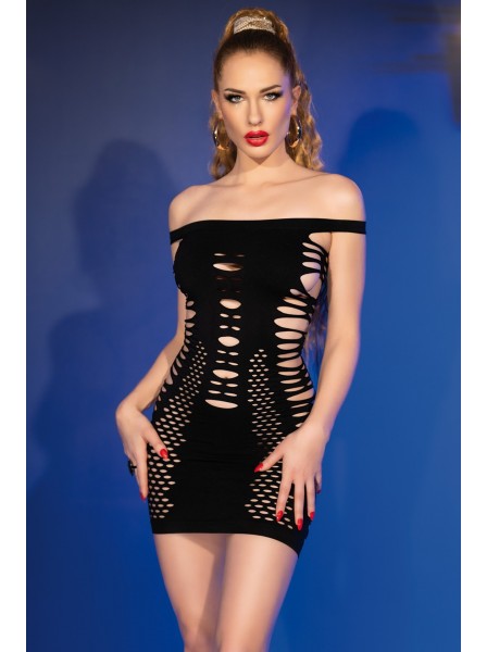 Mini abito nero in tessuto stretch Chilirose in vendita su Tangamania Online