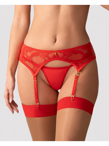 Sexy reggicalze rosso con pizzo floreale Aliosa Obsessive Lingerie in vendita su Tangamania Online