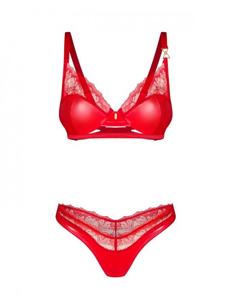 Sexy set intimo due pezzi rosso Aliosa Obsessive Lingerie in vendita su Tangamania Online
