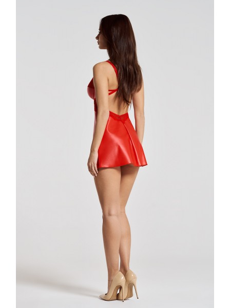Chemise rossa con perizoma in pizzo e wetlook Aliosa Obsessive Lingerie in vendita su Tangamania Online