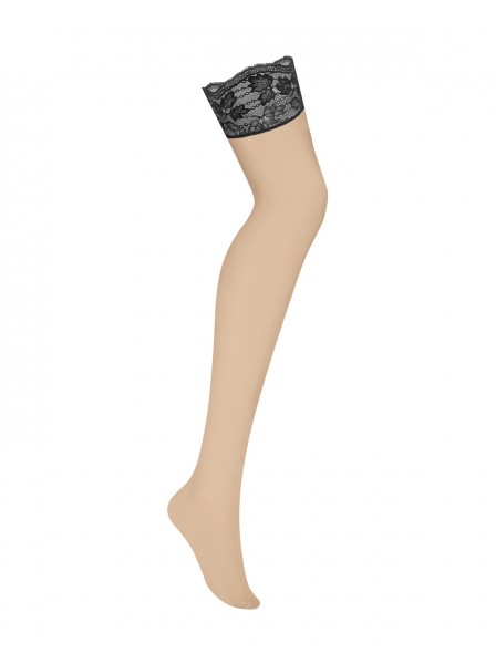Calze per reggicalze nude con balza nera Nutris Obsessive Lingerie in vendita su Tangamania Online