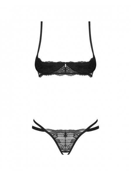Sexy set reggiseno mezza coppa e perizoma aperto Nutris Obsessive Lingerie in vendita su Tangamania Online