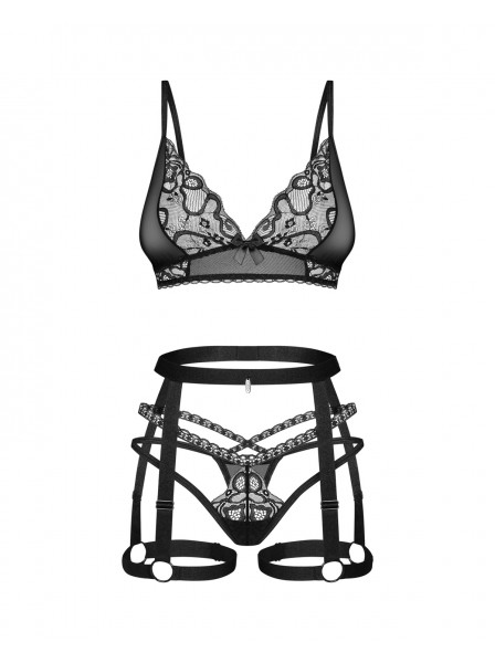 Sexy set intimo tre pezzi con harness Blomentis Obsessive Lingerie in vendita su Tangamania Online