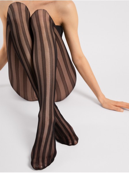Collant moda 20 den con righe verticali Fiore in vendita su Tangamania Online