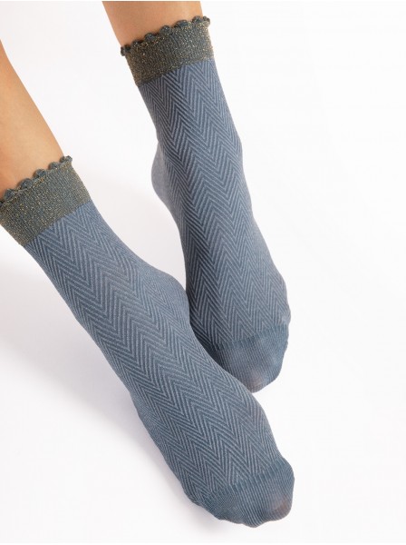 Calzini 40 den in due colori modello Spina Fiore in vendita su Tangamania Online