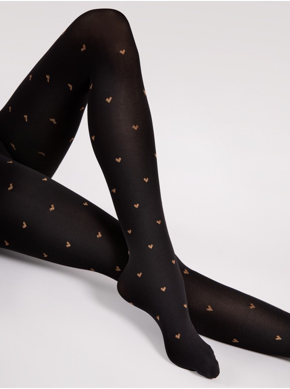 Collant moda 60 den con cuoricini Copper Love Fiore in vendita su Tangamania Online