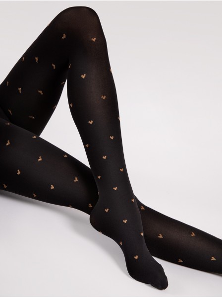 Collant moda 60 den con cuoricini Copper Love Fiore in vendita su Tangamania Online
