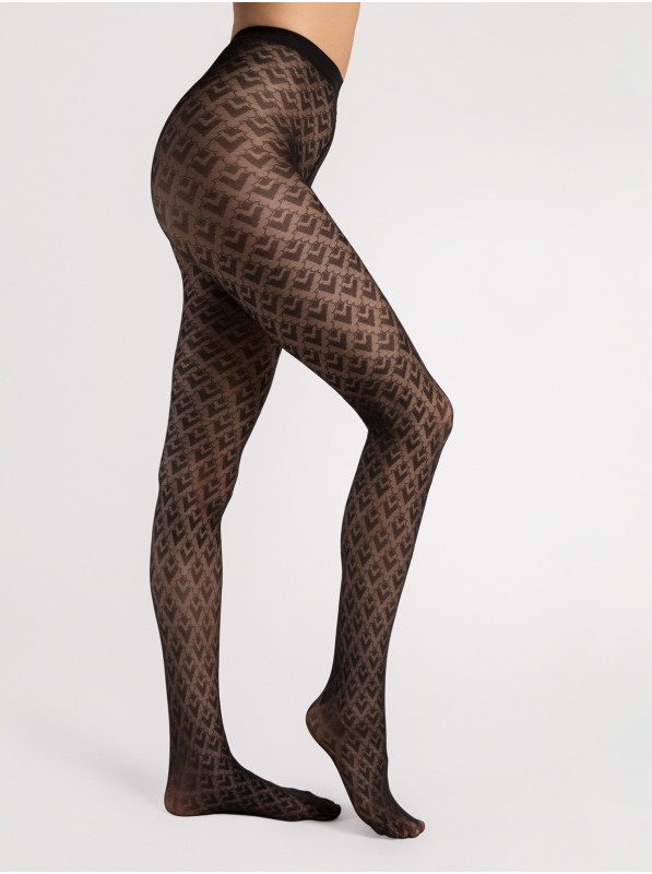 Collant moda 30 den design geometrico Bisette Fiore in vendita su Tangamania Online