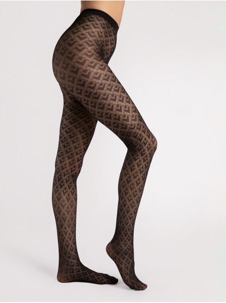 Collant moda 30 den design geometrico Bisette Fiore in vendita su Tangamania Online
