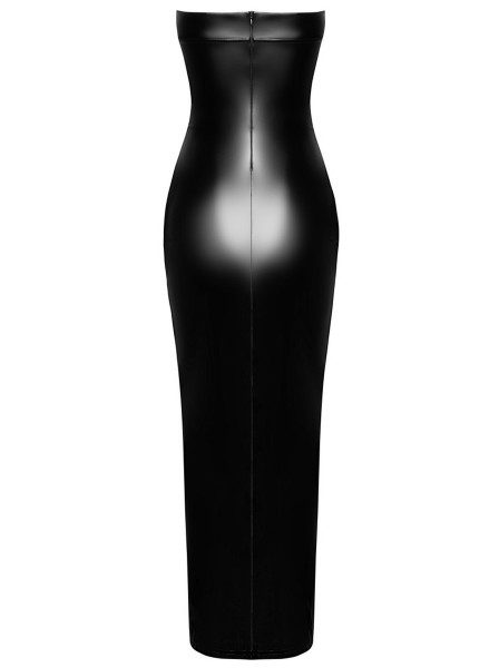 Abito lungo wetlook effetto bagnato con spacco Noir Handmade in vendita su Tangamania Online
