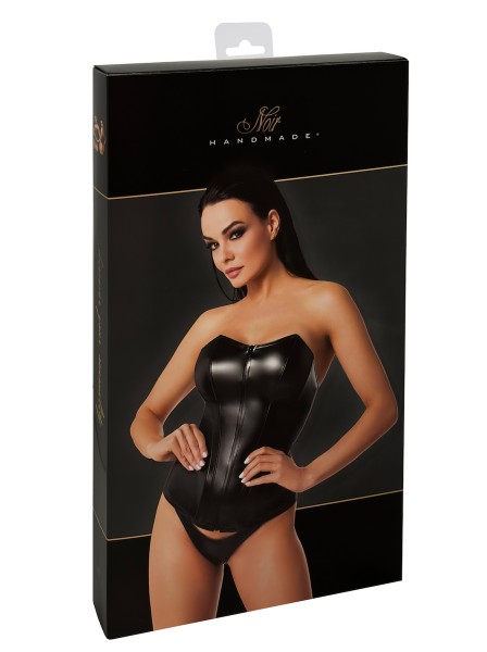 Corsetto in tessuto Power Wetlook con zip Noir Handmade in vendita su Tangamania Online