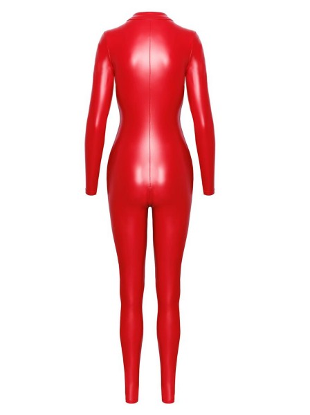 Catsuit rossa aderente in tessuto Power wetlook Noir Handmade in vendita su Tangamania Online