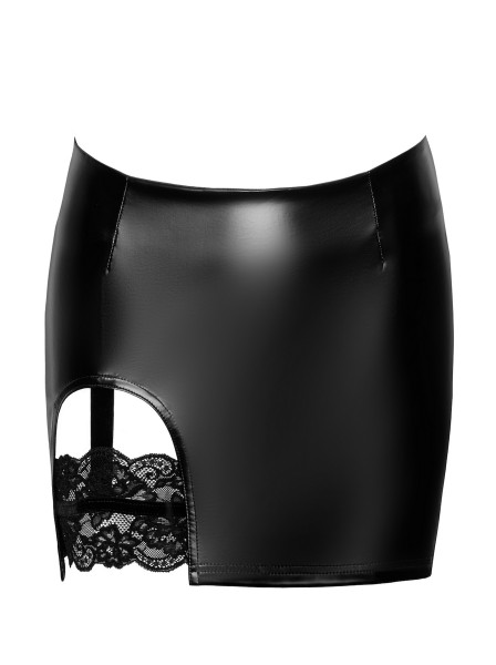Minigonna wetlook con giarrettiera integrata Noir Handmade in vendita su Tangamania Online