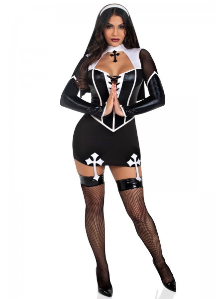 Travestimento da suora con abito e copricapo Leg Avenue in vendita su Tangamania Online