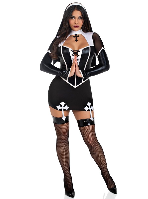 Travestimento da suora con abito e copricapo Leg Avenue in vendita su Tangamania Online