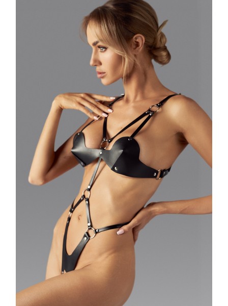 Dame Controle Body nero regolabile in ecopelle Obsessive Lingerie in vendita su Tangamania Online