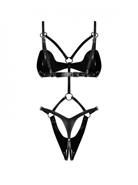 Dame Controle Body nero regolabile in ecopelle Obsessive Lingerie in vendita su Tangamania Online