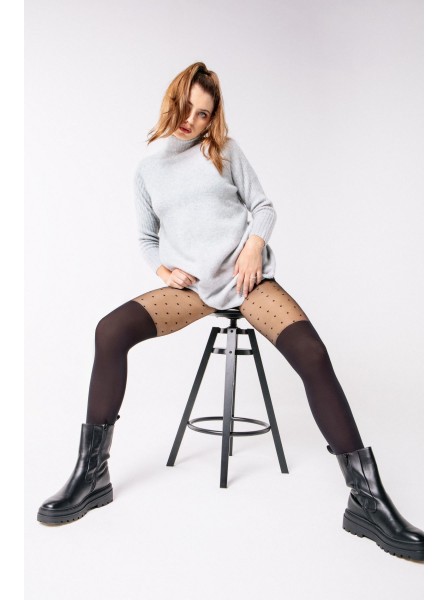 Collant effetto Design effetto parigina con pois Annes in vendita su Tangamania Online
