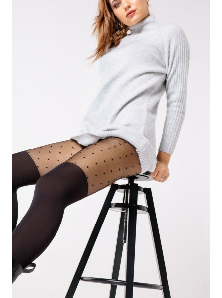 Collant effetto Design effetto parigina con pois Annes in vendita su Tangamania Online