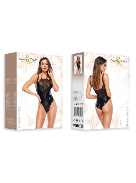 Body in wetlook e tulle con zip modello Roxana BeautyNight in vendita su Tangamania Online