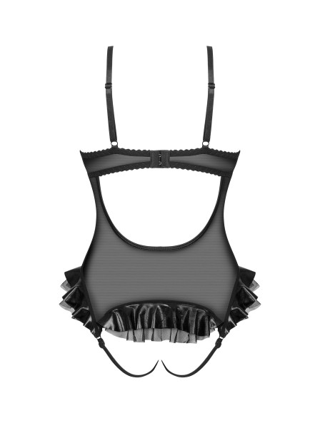 Body Rafaella in pizzo tulle e wetlook con apertura BeautyNight in vendita su Tangamania Online