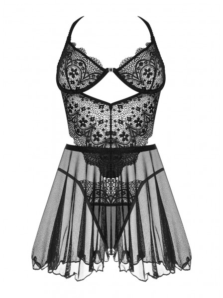 Chemise Dark Mirage con perizoma in tulle e pizzo BeautyNight in vendita su Tangamania Online
