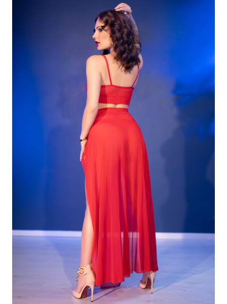 Set con top, gonna e perizoma in rosso Chilirose Chilirose in vendita su Tangamania Online
