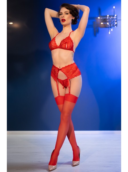 Completino in pizzo con rosso aperture Chilirose Chilirose in vendita su Tangamania Online
