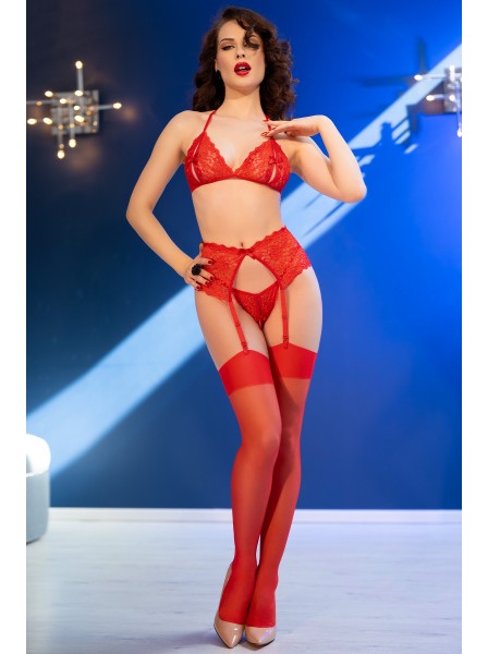 Completino in pizzo con rosso aperture Chilirose Chilirose in vendita su Tangamania Online