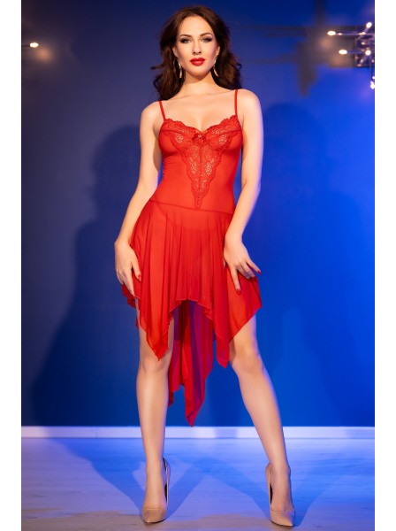 Babydoll rosso trasparente in tulle Chilirose Chilirose in vendita su Tangamania Online