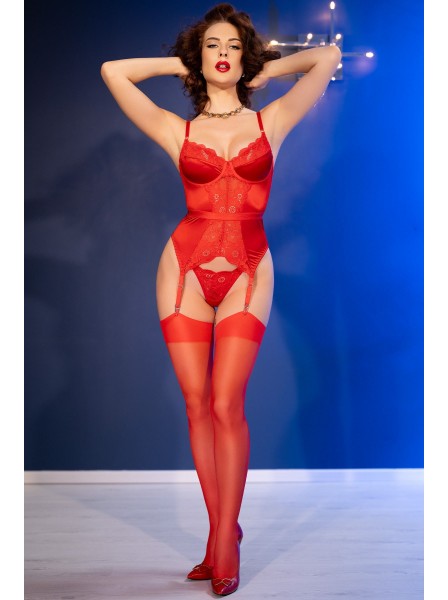 Corsetto Rosso con perizoma e calze Chilirose Chilirose in vendita su Tangamania Online