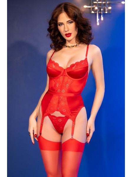 Corsetto Rosso con perizoma e calze Chilirose Chilirose in vendita su Tangamania Online