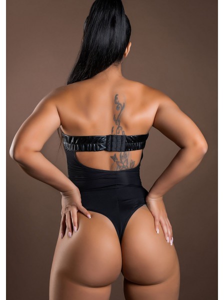 Bustier wetlook nero con ferretto Daring Intimates Daring Intimates in vendita su Tangamania Online