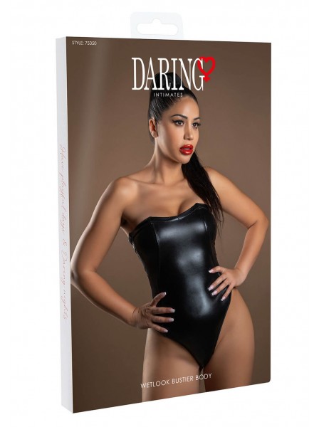 Bustier wetlook nero con ferretto Daring Intimates Daring Intimates in vendita su Tangamania Online