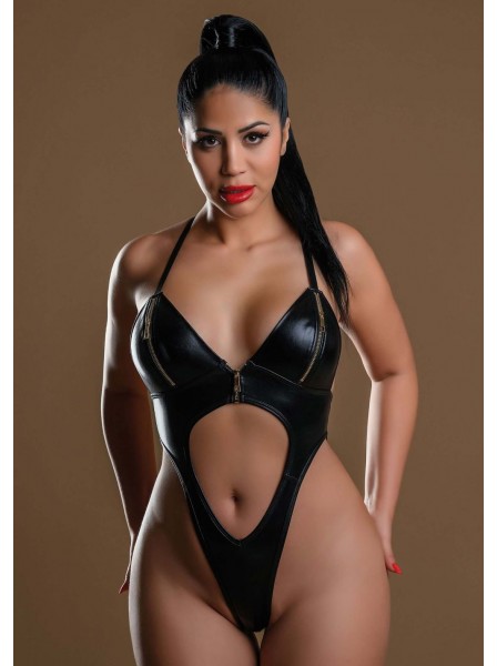 Body wetlook con zip e schiena scoperta Daring Intimates in vendita su Tangamania Online