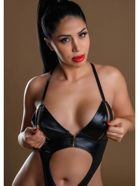 Body wetlook con zip e schiena scoperta Daring Intimates in vendita su Tangamania Online